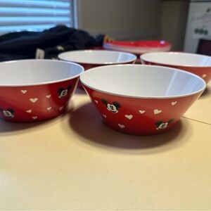 Pottery Barn Kids Mickey Mouse Red Bowls